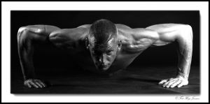 Auteur fotograaf Hugo Janssen - Ook mannen worden geprint en tonen hun spieren