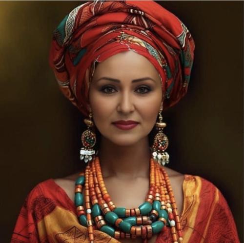 Auteur model MonaDina - Portretfoto met hoofddoek, fotograaf E. Bavcic