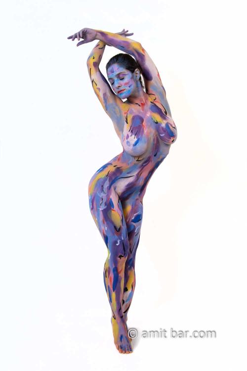 Auteur fotograaf Amit Bar - Bodypainted model in my studio