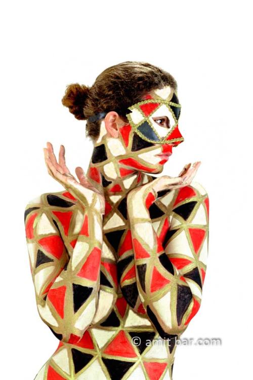 Auteur fotograaf Amit Bar - bodypainted model in mijn studio